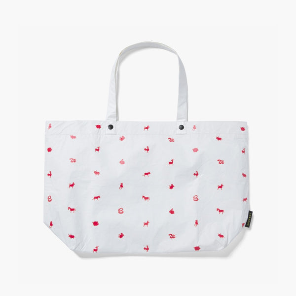 The Del Mar Packable Tote Small - Tyvek - White Hawaii Emoji – Lo & Sons