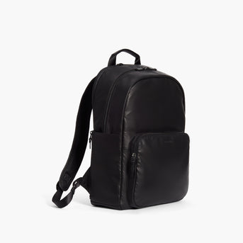 Lo & Sons: Westholme - Luxury Laptop Backpack - Black/Black/Grey Sheepskin Leather (Large)