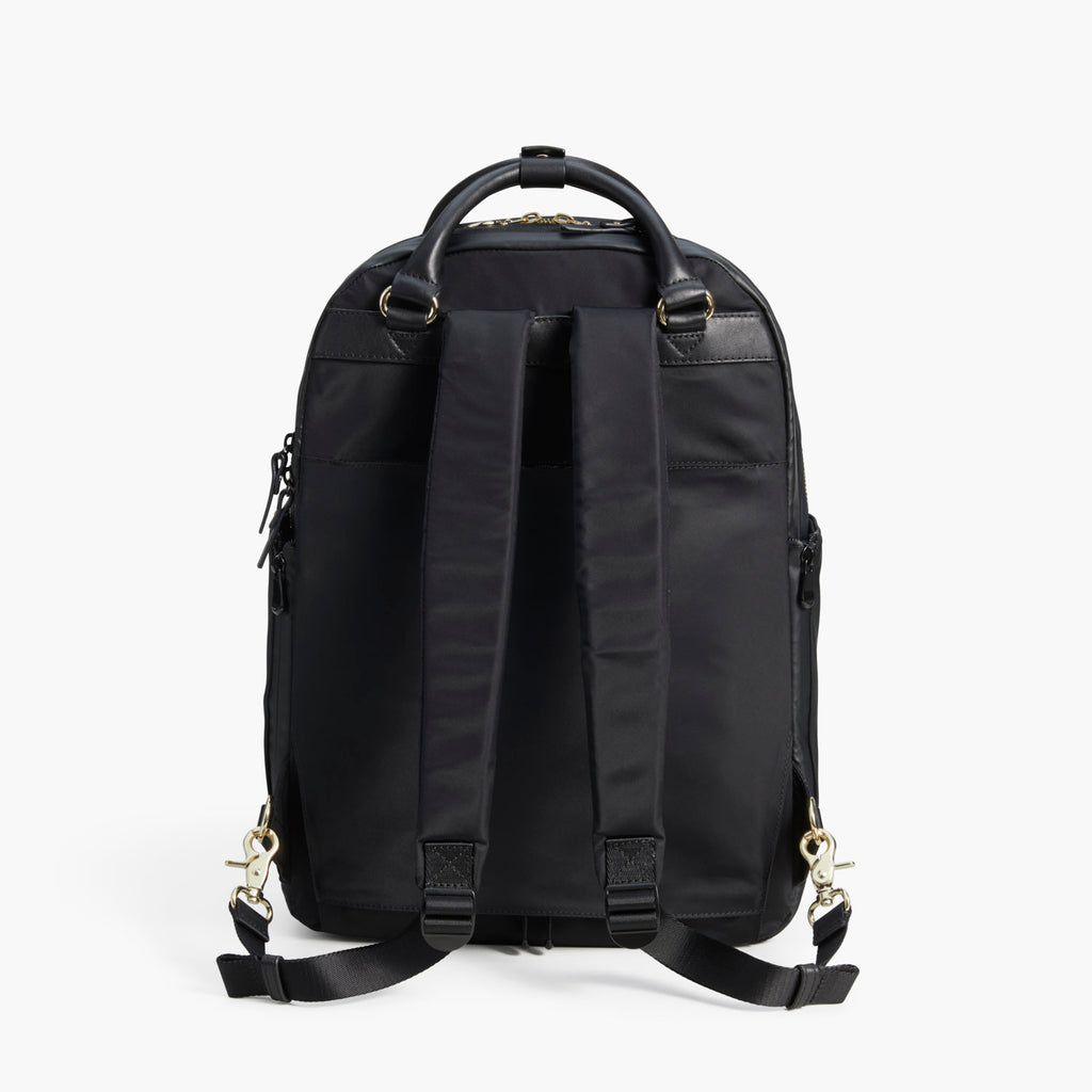 The Rowledge - Womens Laptop Backpack - Black/Gold/Grey in Nylon – Lo ...