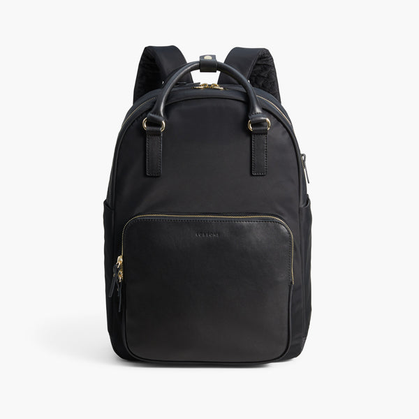 FR Fashion Co. 14 Genuine Leather Backpack - Black