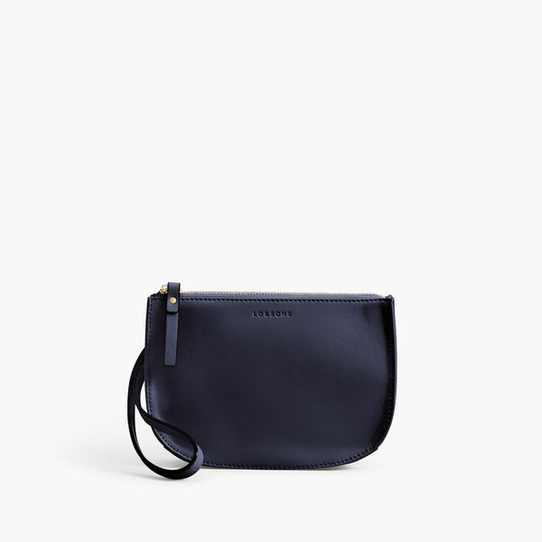 Lo & Sons: The Waverley 2 - Women's Fanny Pack in Deep Navy/Gold/Camel Saffiano Leather (Small)