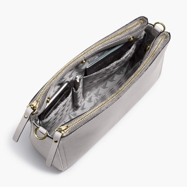 The Pearl - Crossbody Bag - DarkGrey/Silver/Azure in Saffiano – Lo & Sons
