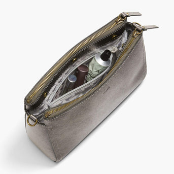 The Pearl - Crossbody Bag - LightGrey/Gold/Grey in Saffiano – Lo 