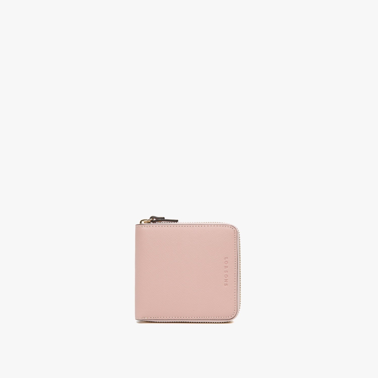 The Small Wallet - Saffiano Leather - Rose Quartz / Gold / Camel