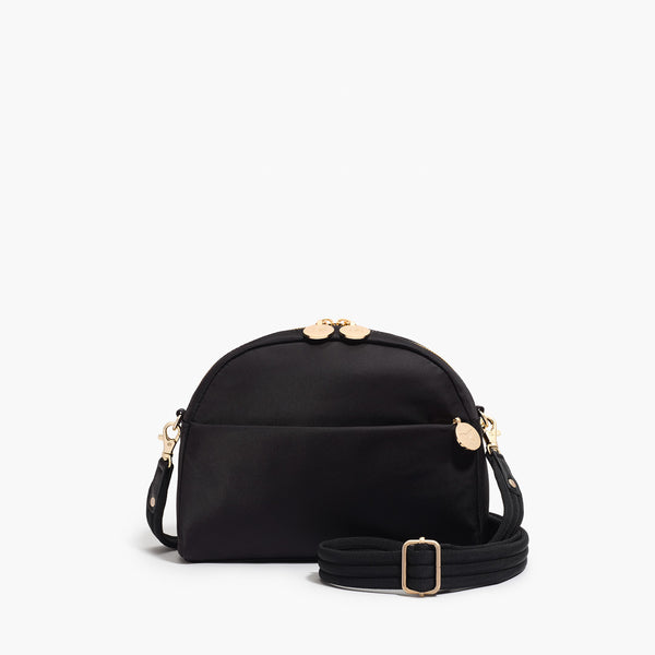Black Cross Body Bag With Gold Chain