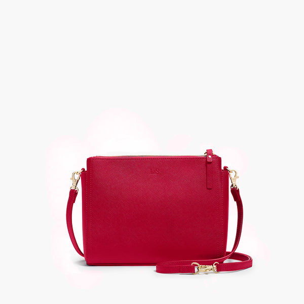Red Pearl Strap Clutch Bag