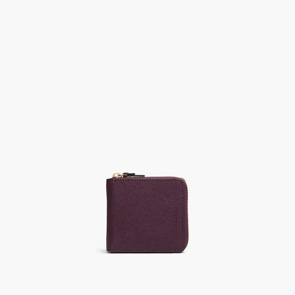 Vintage Louis Quatorze Saffiano Leather Shoulder Bag & Wallet Set  Burgundy