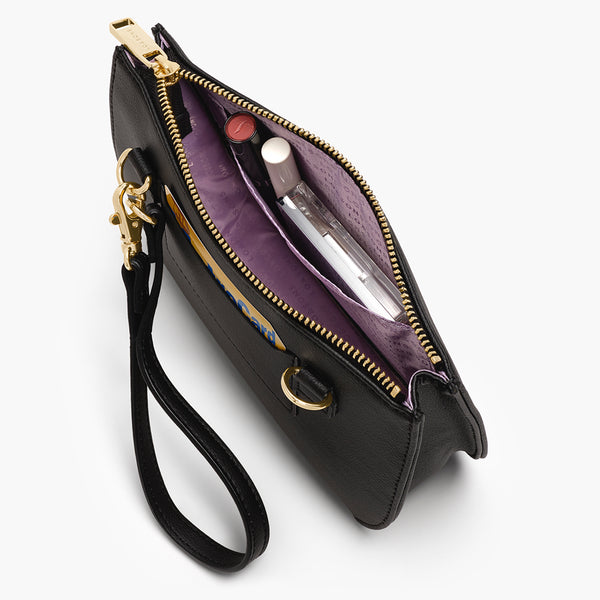 The Pearl - Crossbody Bag - Black/Gold/Lavender in Nappa